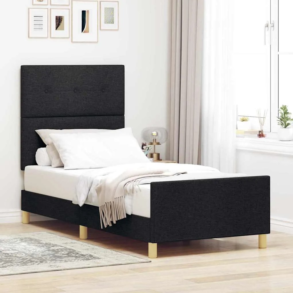 Cama vidaXL Preta 80x200 cm em Tecido