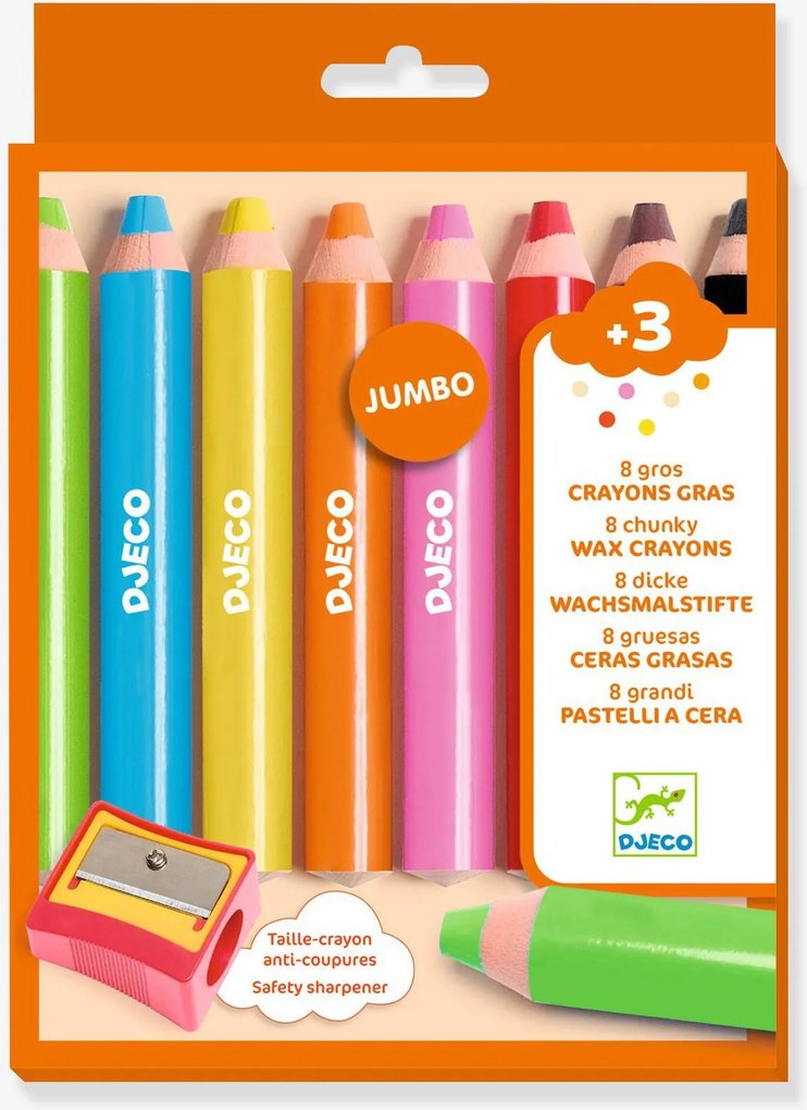 8 lápis de cera DJECO laranja