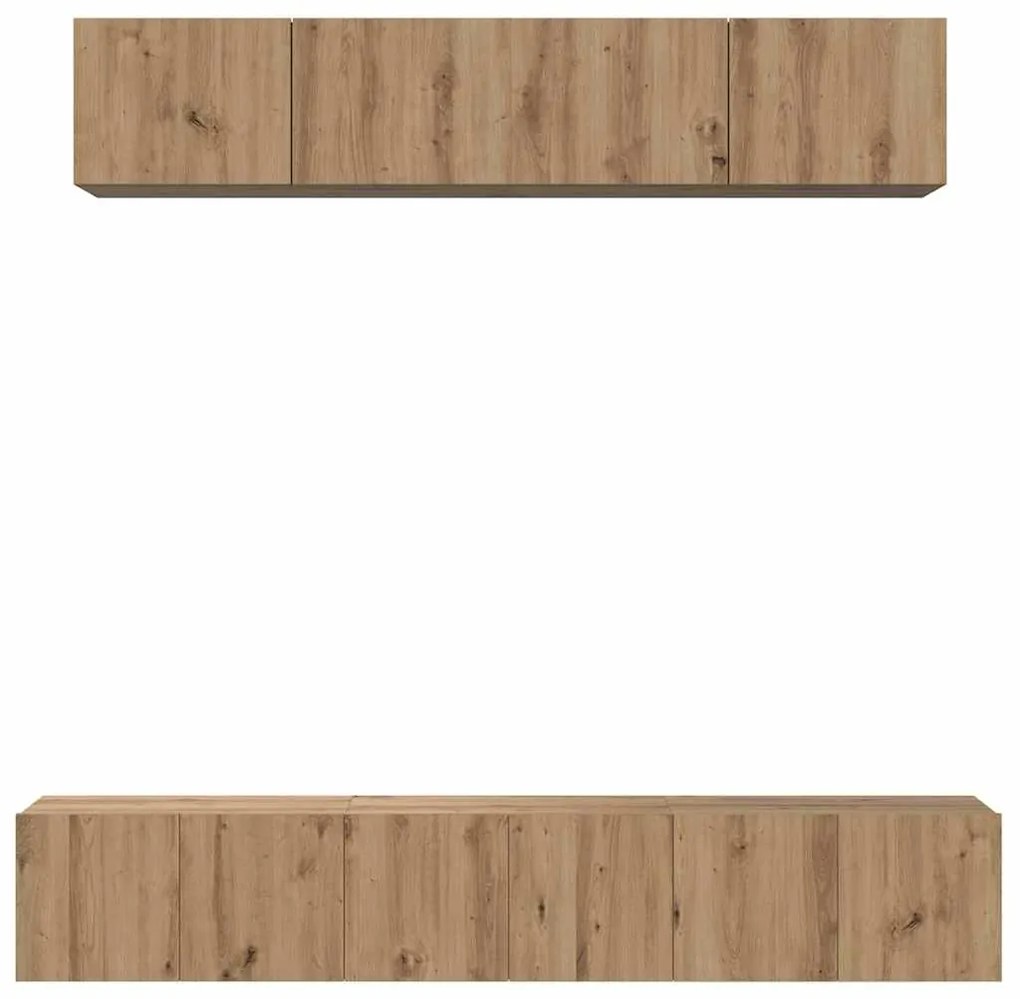 Conjunto de móvel de TV 5 pcs carvalho artisiano Médio