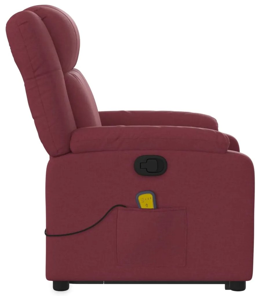 Poltrona de massagens reclin. elevatória tecido vermelho tinto