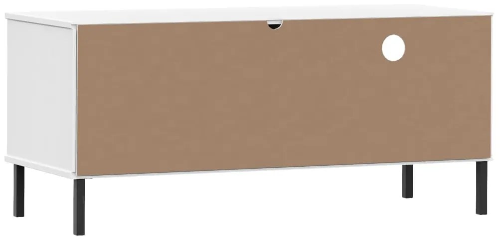 Móvel de TV c/ pernas de metal pinho maciço OSLO branco