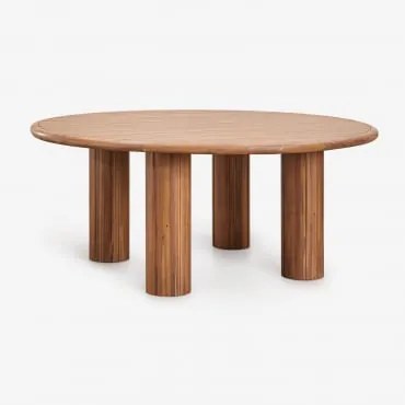 Mesa De Jardim Redonda Em Madeira De Acácia Ginara Ø180 Cm & Castanho Acácia - Sklum
