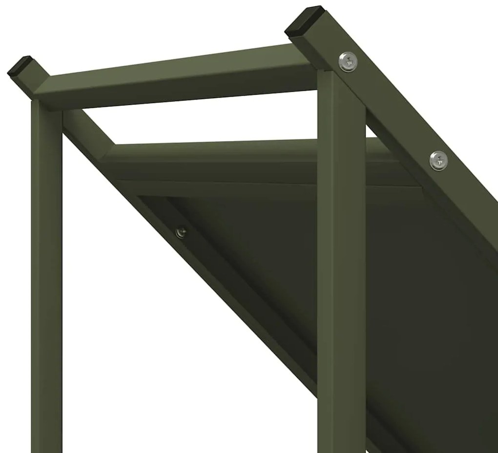 Suporte para lenha aço laminado a frio verde azeitona