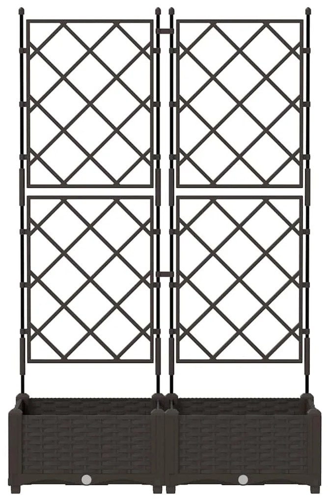 Jardineira com Treliça 2 pcs Castanho 80x40x125.5 cm