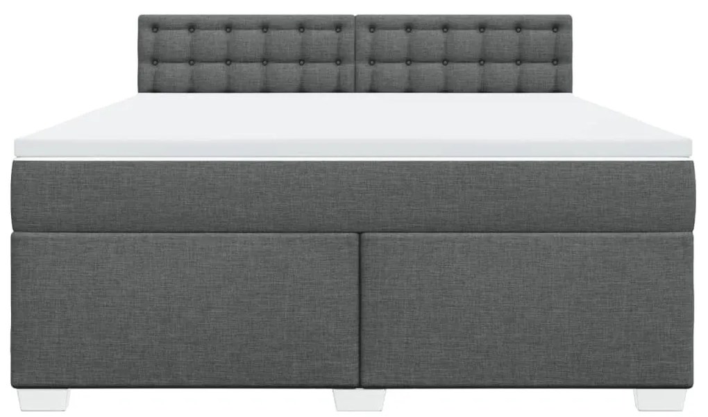 Cama com molas/colchão 180x200 cm tecido cinzento-escuro