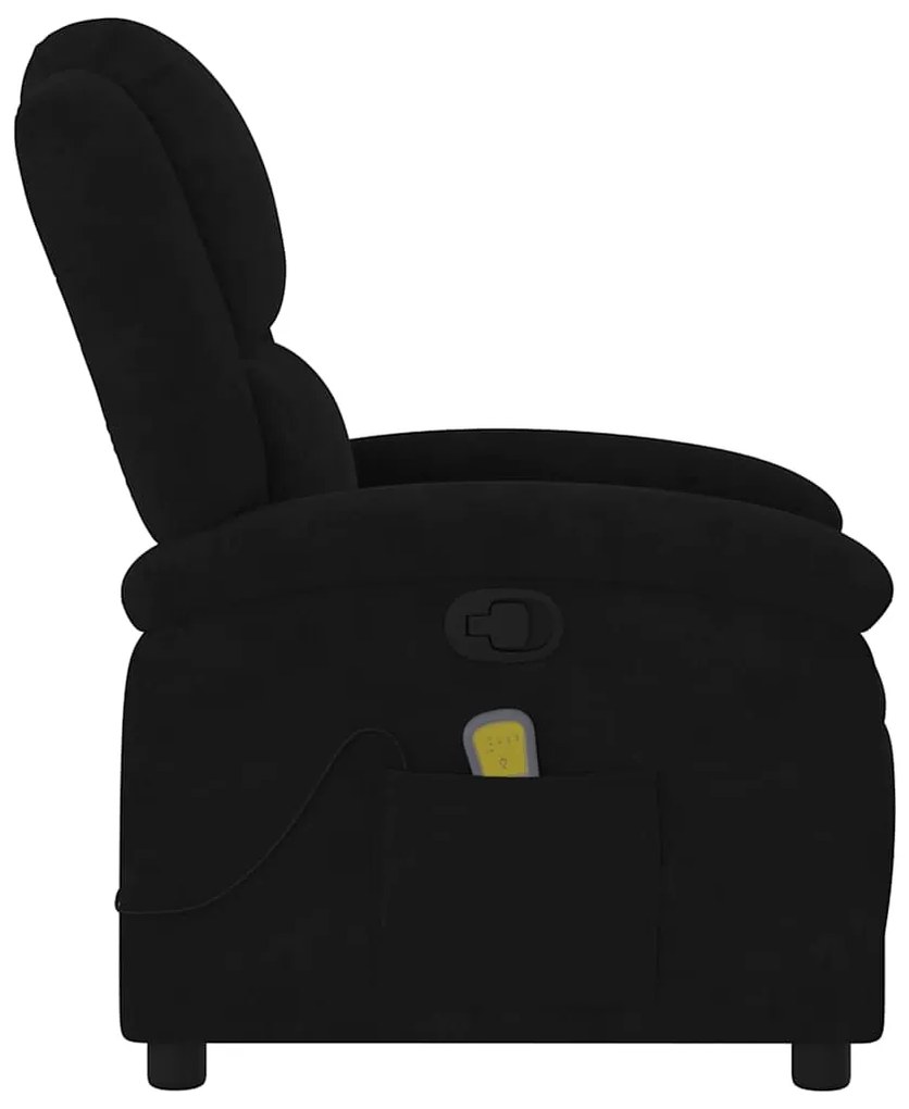 Poltrona de massagens reclinável veludo preto