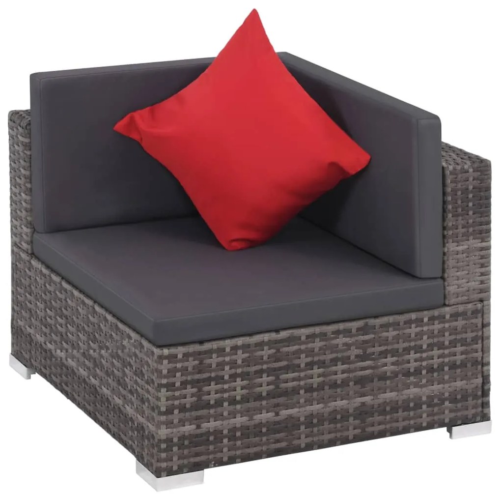 Conjunto de lounge de jardim com 8 peças e almofadas, vime sintético,