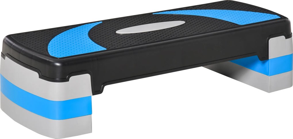 Step para Exercício Aeróbico Plataforma Step com Altura Ajustável em 3 Níveis com Carga Máxima 150kg para Exercício em Academia Casa 80x31x10-20cm Azu
