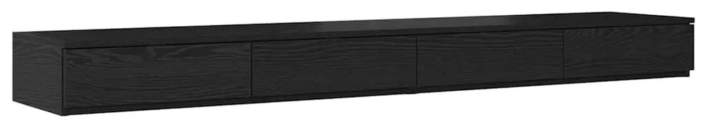Gavetas de Cama vidaXL Pretas 180x36,5x16,5 cm em Madeira de Engenhari