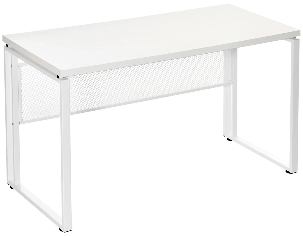 HOMCOM Secretária multifuncional estável com pés ajustáveis ​​135x60x75 cm Branco