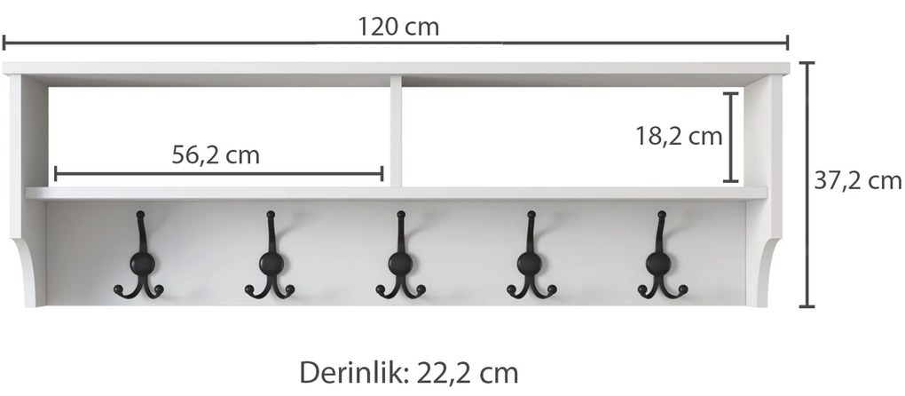 Hall Stand P2 – Branco – 120x37,2x22,2 cm
