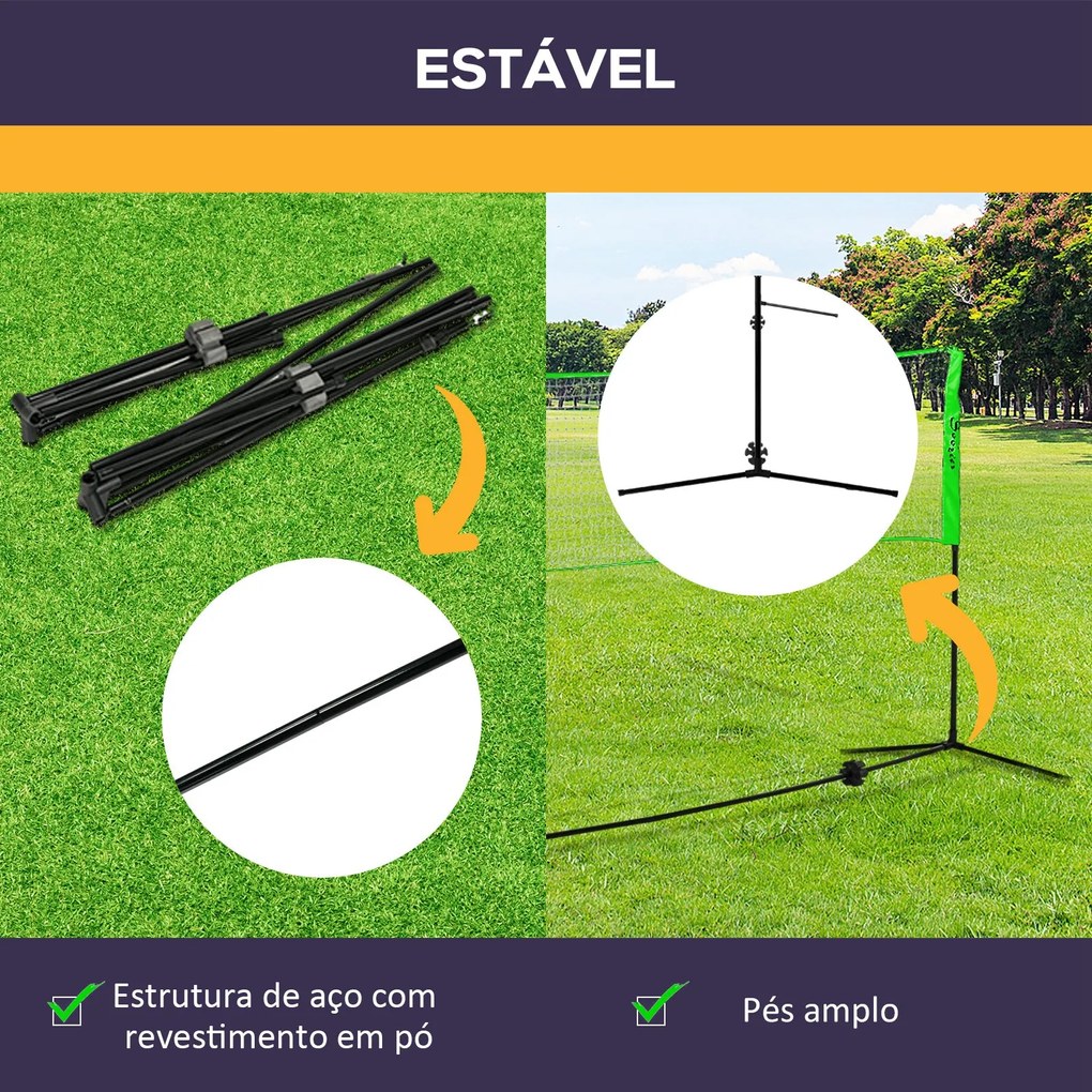 SPORTNOW Kit de Badminton de 7 Peças Jogo de Badminton com 2 Raquetes