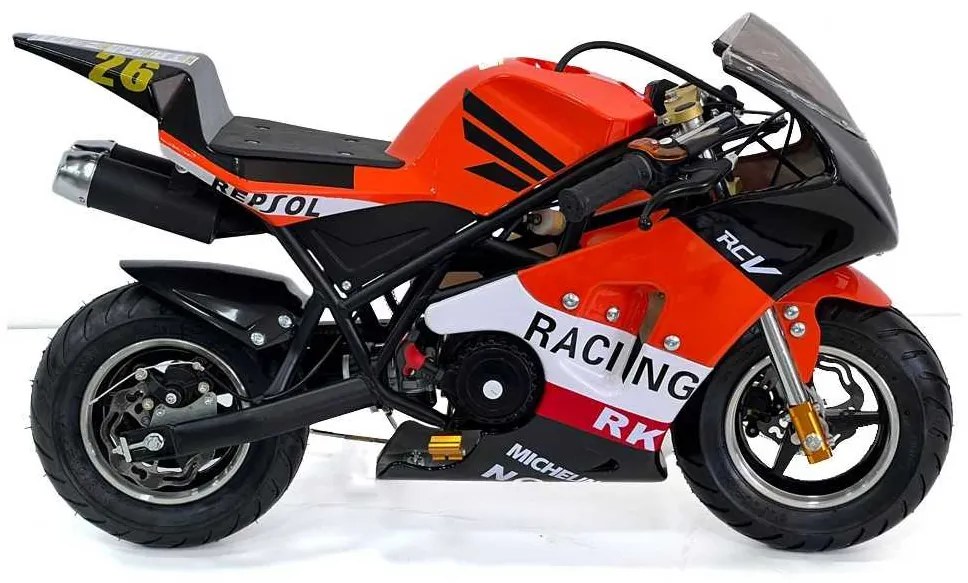 MINI MOTO PARA CRIANÇAS CORRIDA 49cc Cobra motor 2 tempos Laranja