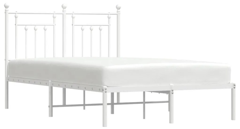 Estrutura de cama com cabeceira 120x200 cm metal branco