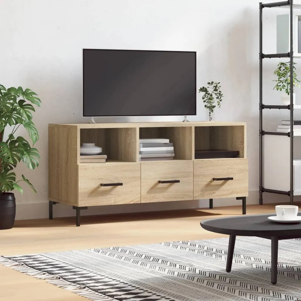 Móvel de TV 102x36x50 cm derivados de madeira carvalho sonoma