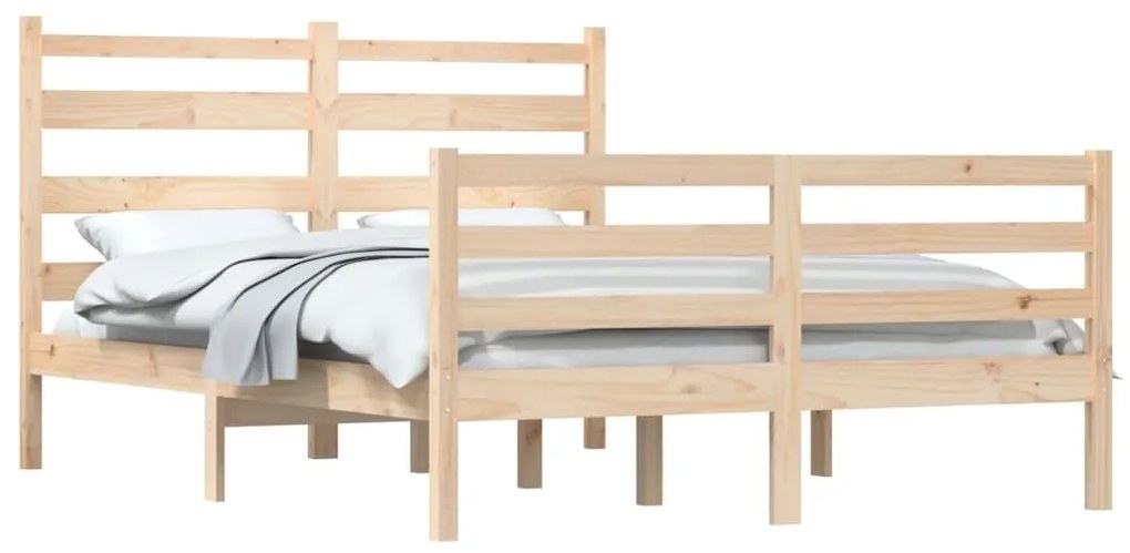 Estrutura de cama 140x200 cm pinho maciço