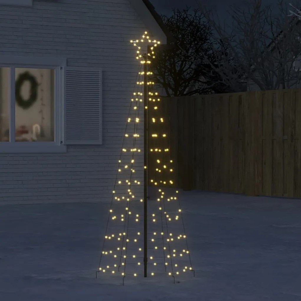 vidaXL Árvore de Natal LED com Spikes 220 LEDs Branco Quente 180 cm