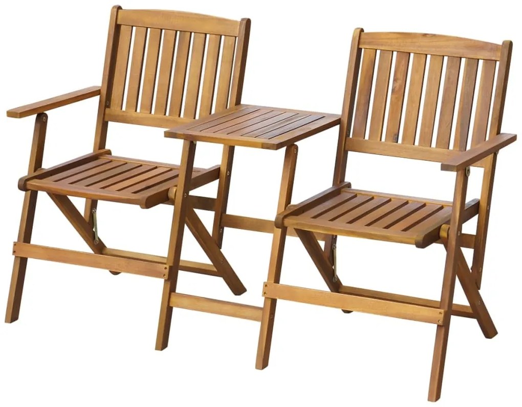 Banco de jardim dobrável com mesa acácia maciça 140 cm