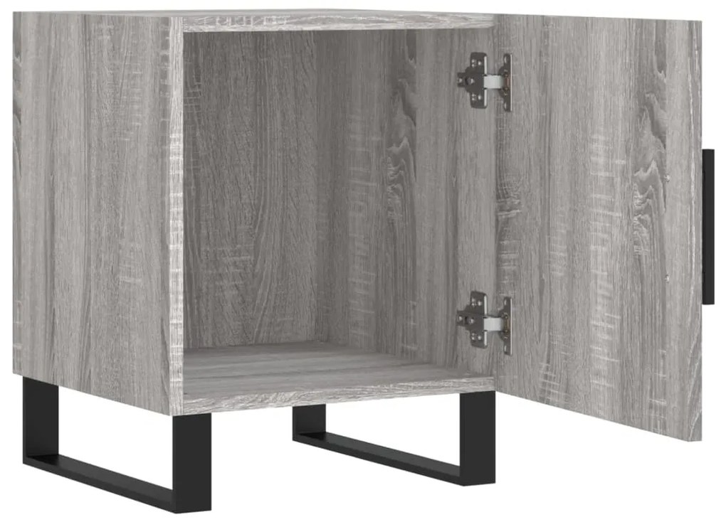 Mesa cabeceira 2pcs 40x40x50 cm madeira processada cinza sonoma