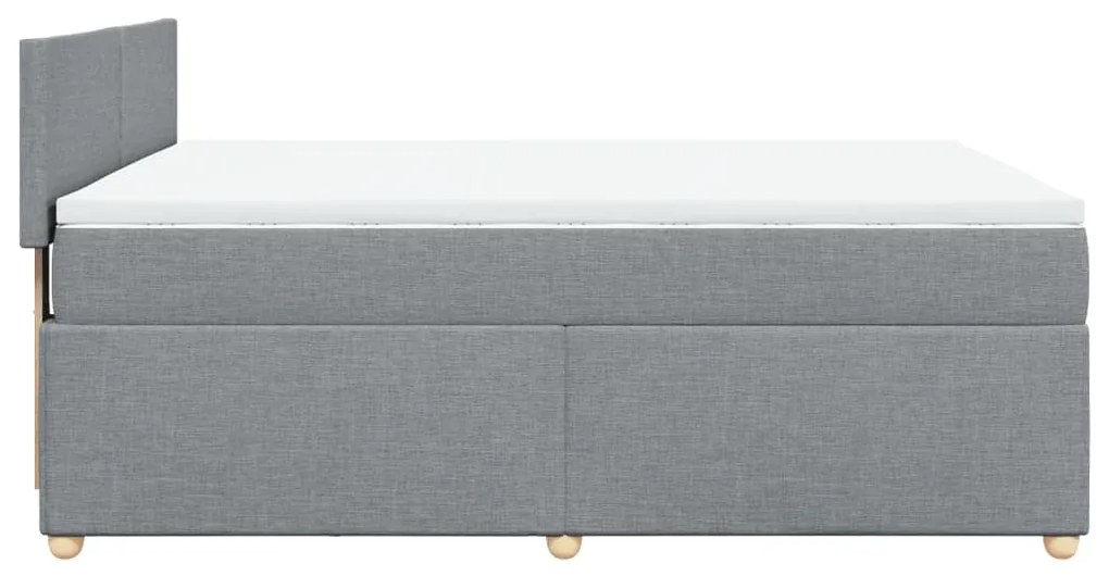 Cama com molas/colchão 160x200 cm tecido cinzento-claro
