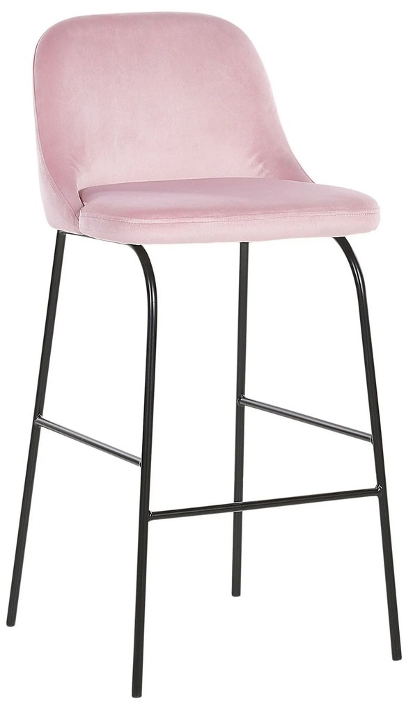 Conjunto de 2 cadeiras de bar em veludo rosa NEKOMA Beliani