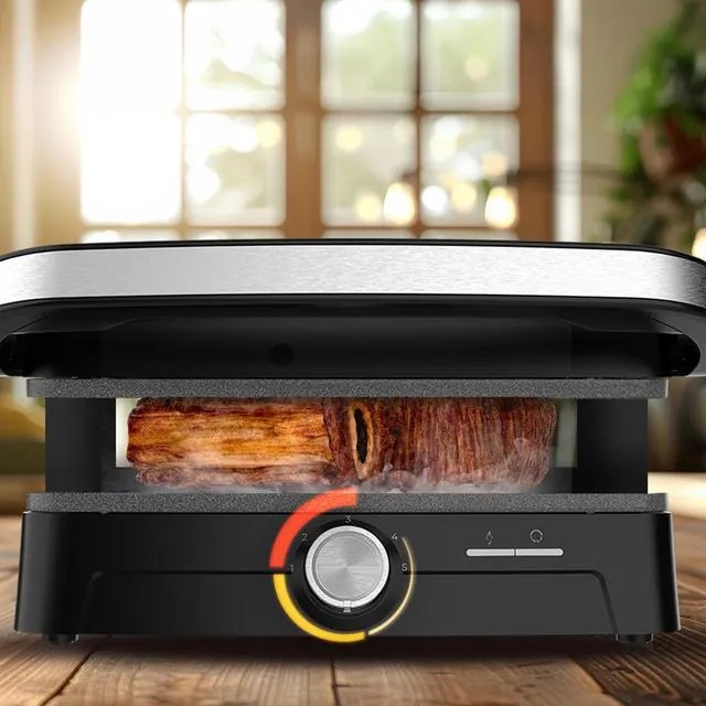 Grelhador elétrico com 2000W Rock'nGrill 2000 Full Open