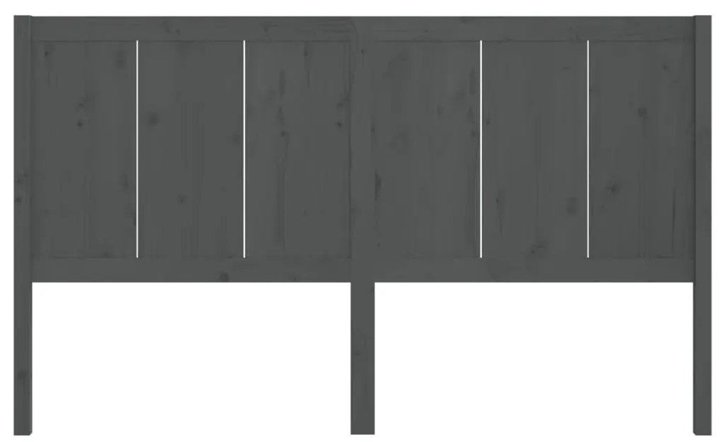 Cabeceira de cama 125,5x4x100 cm pinho maciço cinzento