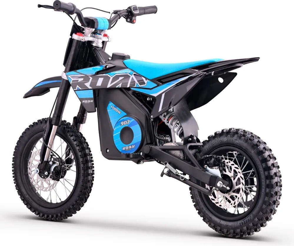 Mini moto elétrica para crianças velocidade até 28 km/h C/Limitador 1100W Roan 907 36V 12/10" Azul