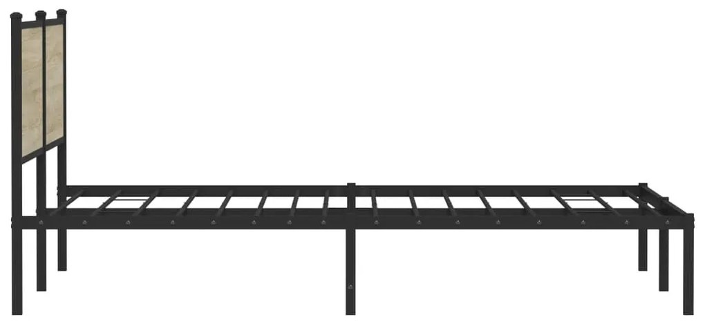 Estrutura de cama sem colchão 180x200cm metal carvalho sonoma
