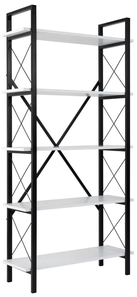 Estante Elysian – Branco e Preto – 90x180x33,5 cm