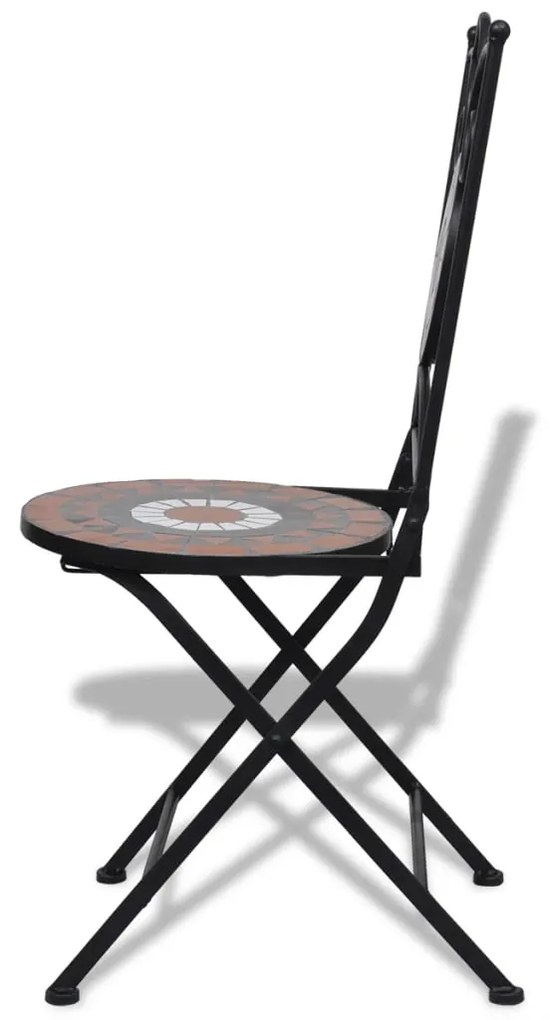 Conjunto bistrô azulejos de cerâmica 3 pcs terracota e branco