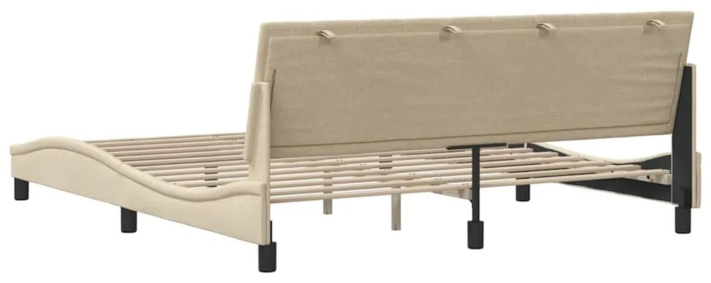 Estrutura de cama sem colchão 180x200 cm tecido cor creme