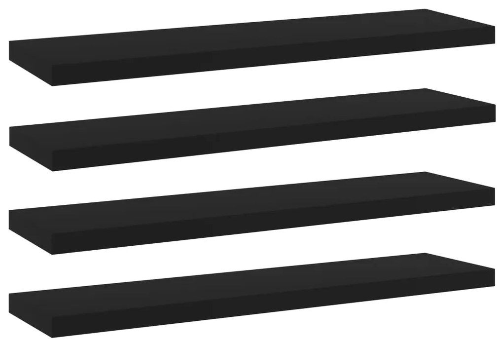 Prateleiras para estante 4 pcs 40x10x1,5cm contraplacado preto