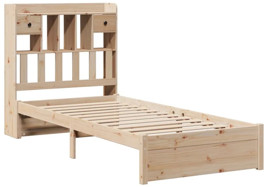 Cama com estante sem colchão 90x190 cm pinho maciço