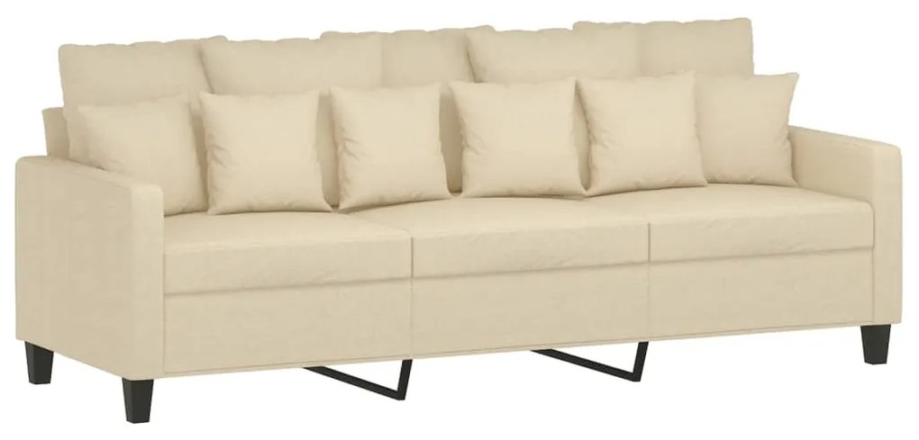 2 pcs conjunto de sofás com almofadões tecido cor creme