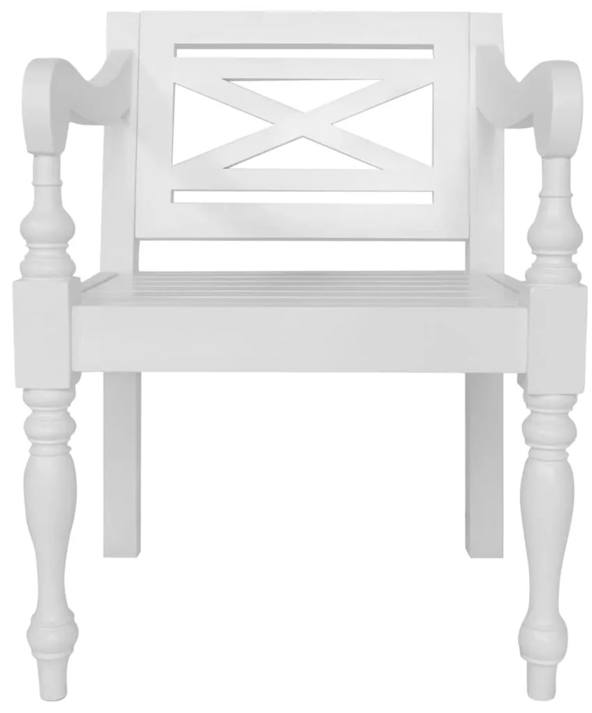 Cadeiras Batávia 2 pcs madeira de mogno maciça branco