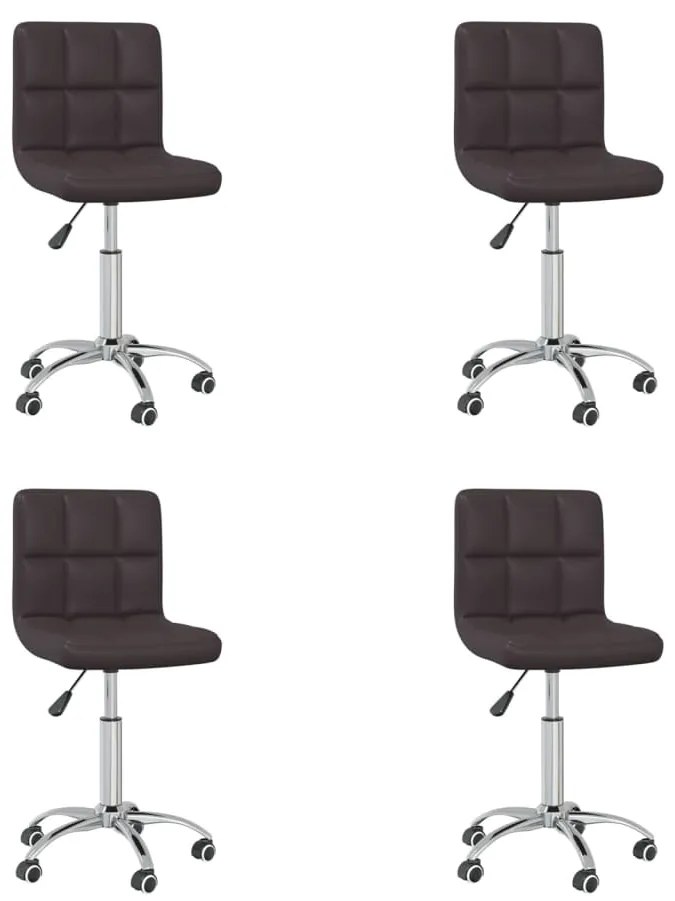 vidaXL Cadeiras de jantar giratórias 4 pcs couro art. castanho