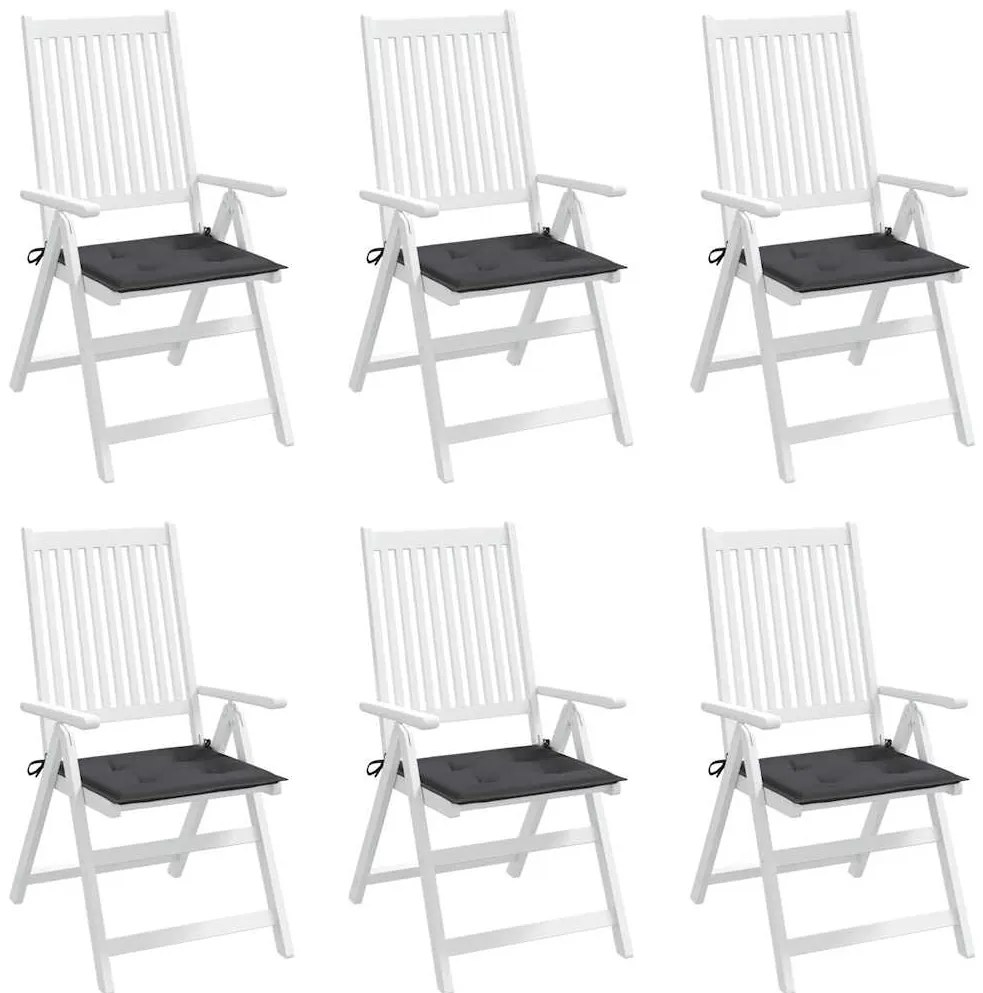 Almofadões p/ cadeiras jardim 6pcs 40x40x4 cm oxford antracite