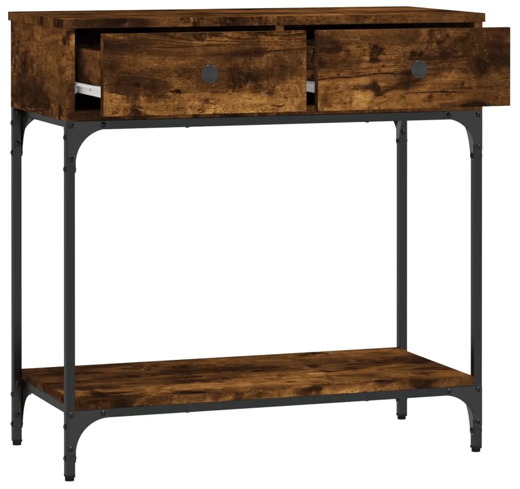 Mesa consola 75x34,5x75 cm derivados de madeira carvalho fumado