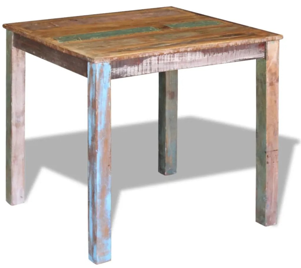 Mesa de jantar 80x82x76 cm madeira reciclada maciça