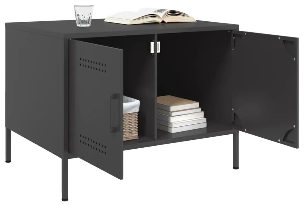 Mesa de centro 68x50x50,5 cm aço preto