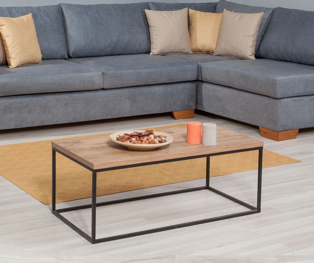 Mesa de Centro Quantum – Pinho Atlântico Preto – 95x34x45 cm