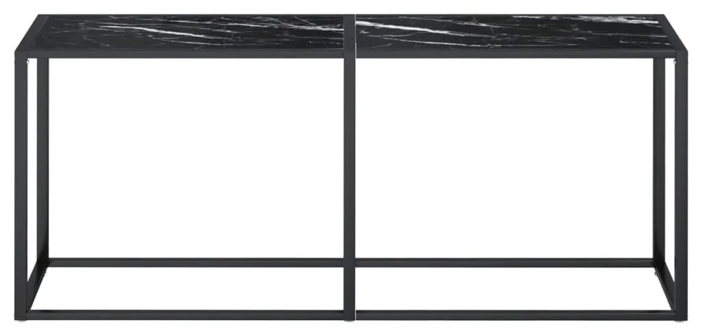 Mesa consola mármore preto 180x35x75,5 cm vidro temperado