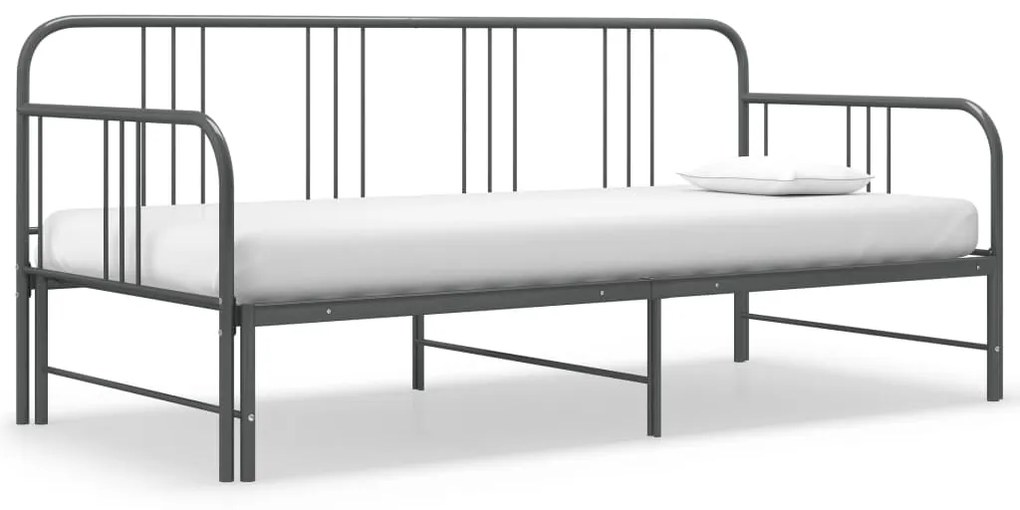 324754 vidaXL Estrutura sofá-cama de puxar 90x200 cm metal cinzento