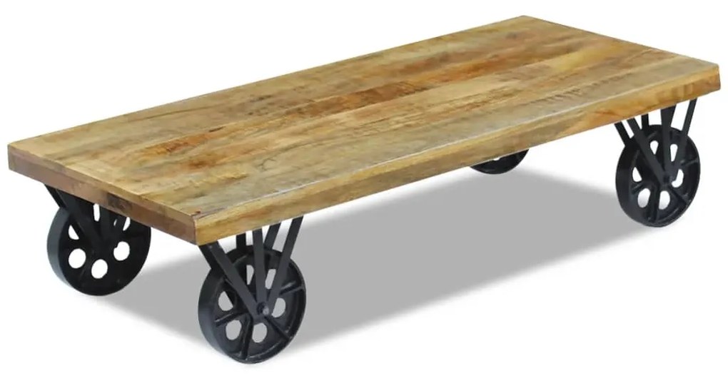 vidaXL Mesa de centro madeira de mangueira 120 x 60 x 30 cm