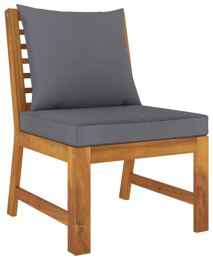 5 pcs conjunto lounge de jardim c/ almofadões acácia maciça