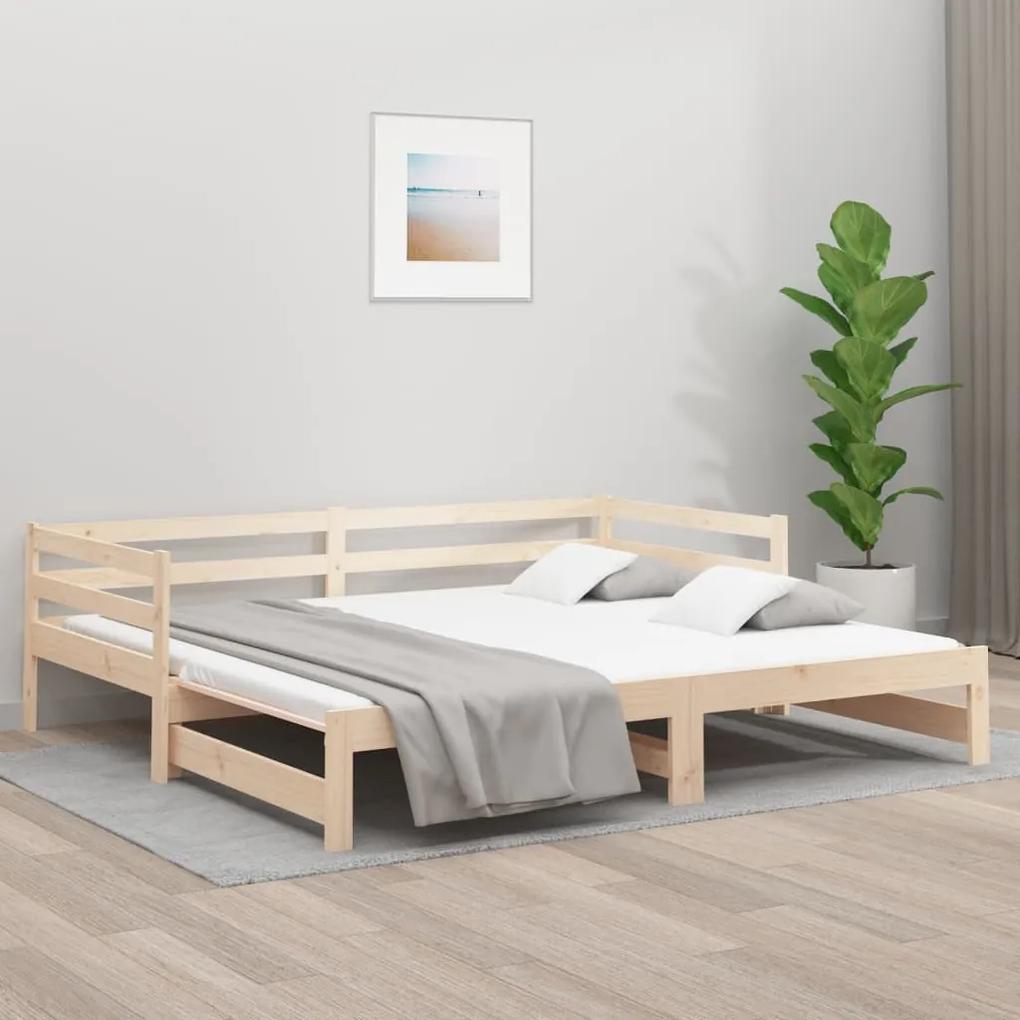 814694 vidaXL Sofá-cama de puxar 2x(80x200) cm madeira de pinho maciça