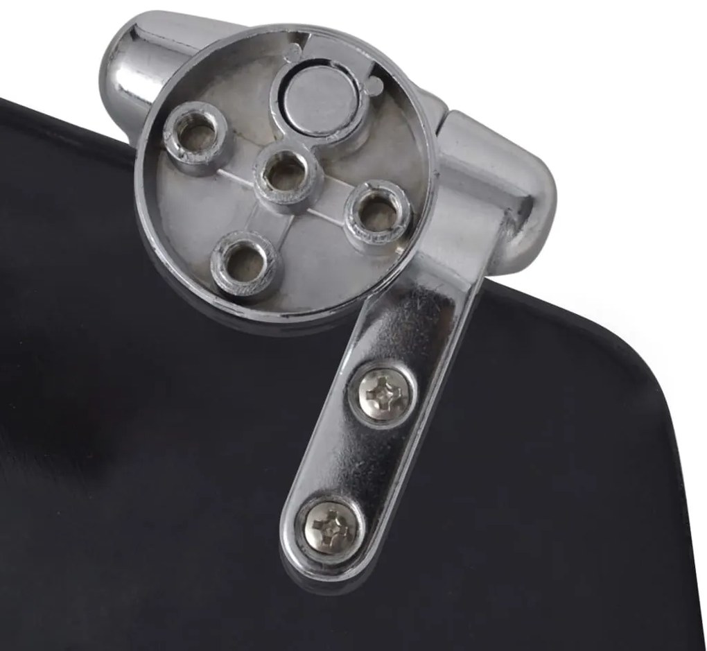 Assentos de sanita com tampas de fecho suave 2 pcs MDF preto