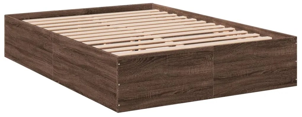 Estrutura de cama 135x190cm derivados madeira carvalho castanho
