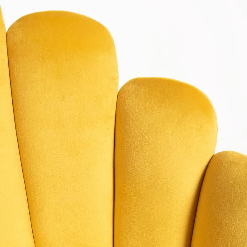 Cadeira Flew em Veludo - Amarelo - Design Nórdico